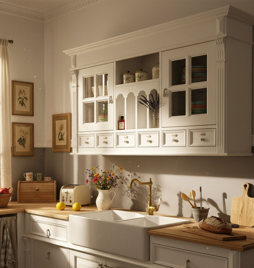 "Ronja" - Country-style kitchen wall cabinet, 150 cm