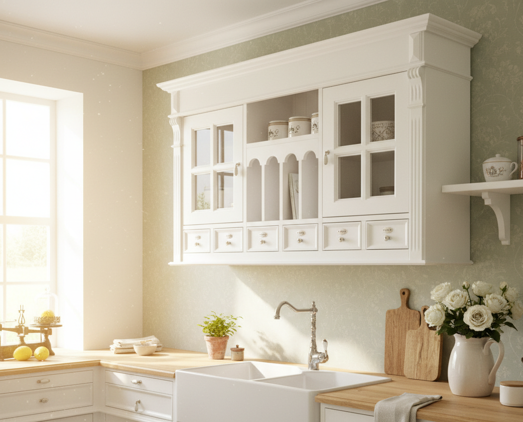 "Ronja" - Country-style kitchen wall cabinet, 150 cm