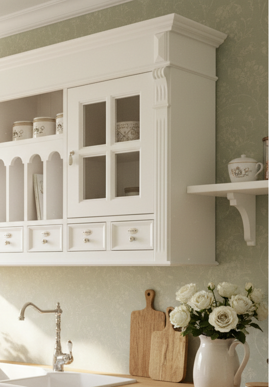 "Ronja" - Country-style kitchen wall cabinet, 150 cm