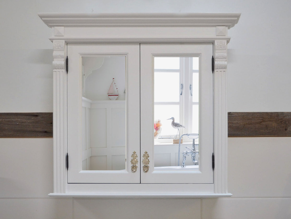 Cemont - Art Nouveau style mirror cabinet, solid, pure white