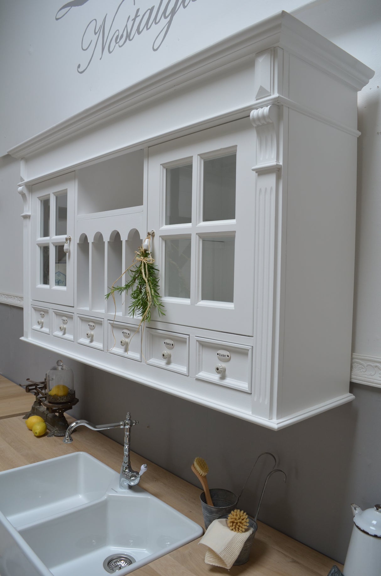 "Ronja" - Country-style kitchen wall cabinet, 150 cm