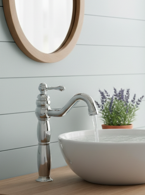 Meral chrom - Einhebelmischer-Armatur im Landhausstil