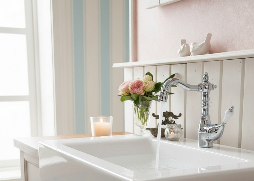 Trave chrom - Einhebelmischer im Landhausstil