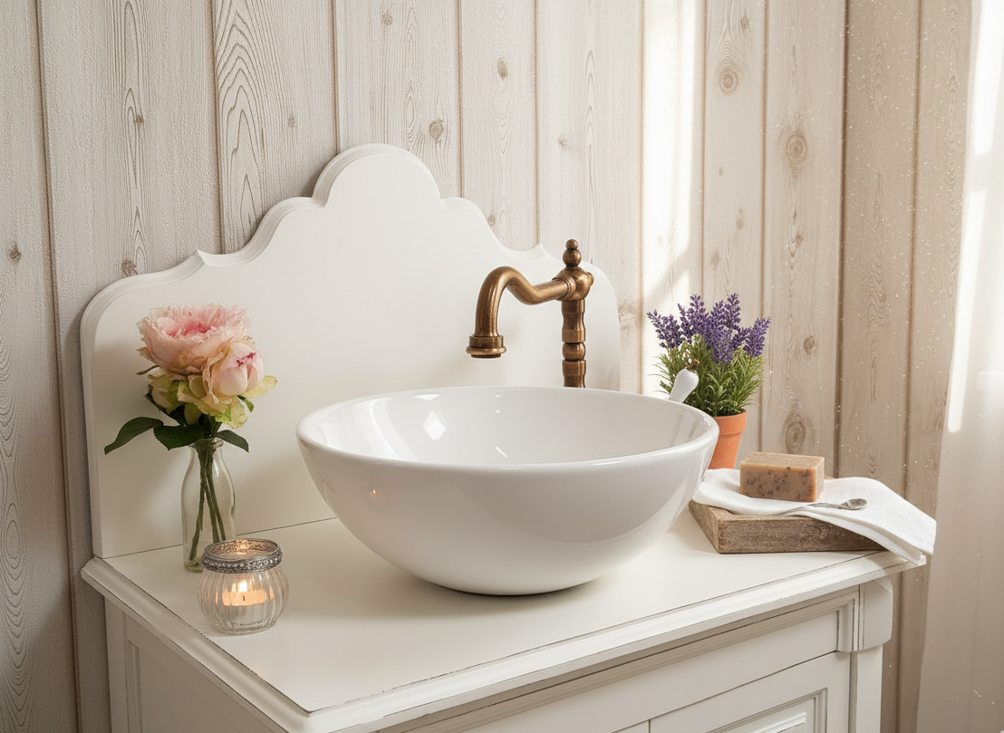 Mosel bronze klein - Antik-Look Armatur Einhebelmischer Messing-Antik-Look im Landhausstil