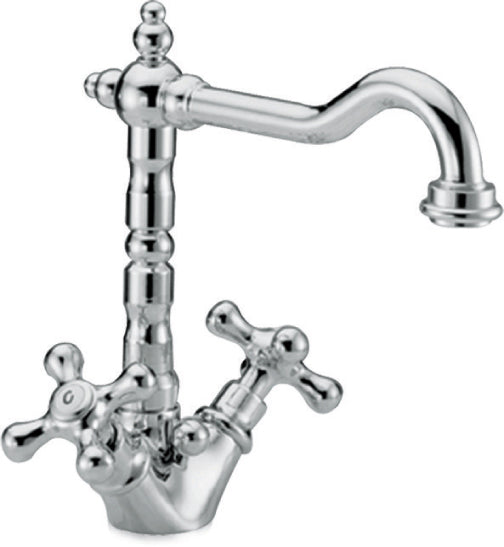 Havel chrome - cross handle fitting in country house style including waste valve