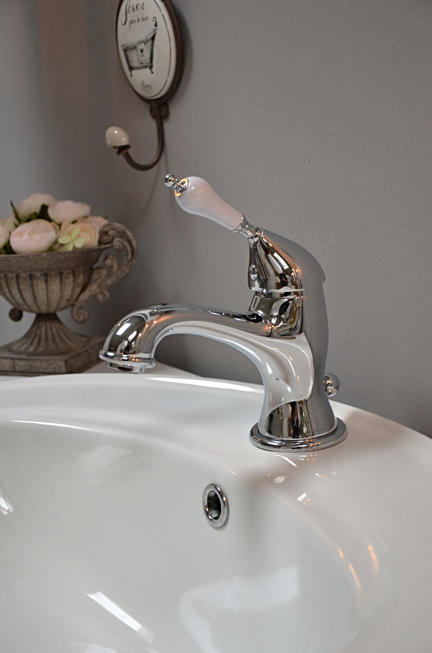 Ilmenau chrome - Single lever mixer tap nostalgic country house style incl. drain valve