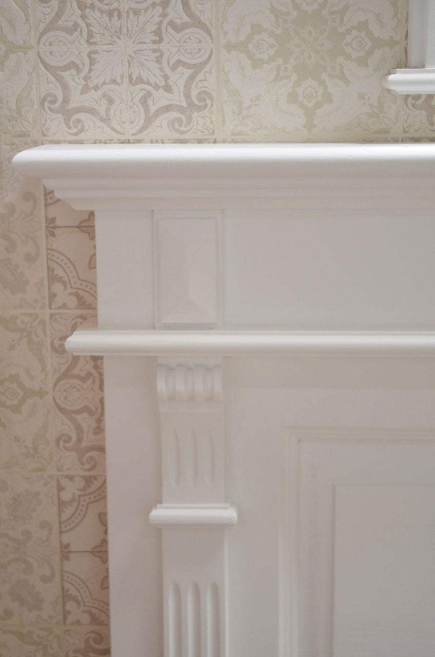 "Iral" - wall paneling, wooden panels with cassettes made of solid wood in white