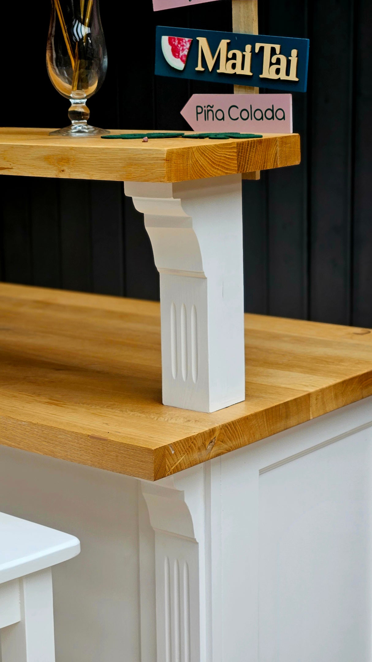 "James" - Solid wood bar, country style, 180 cm