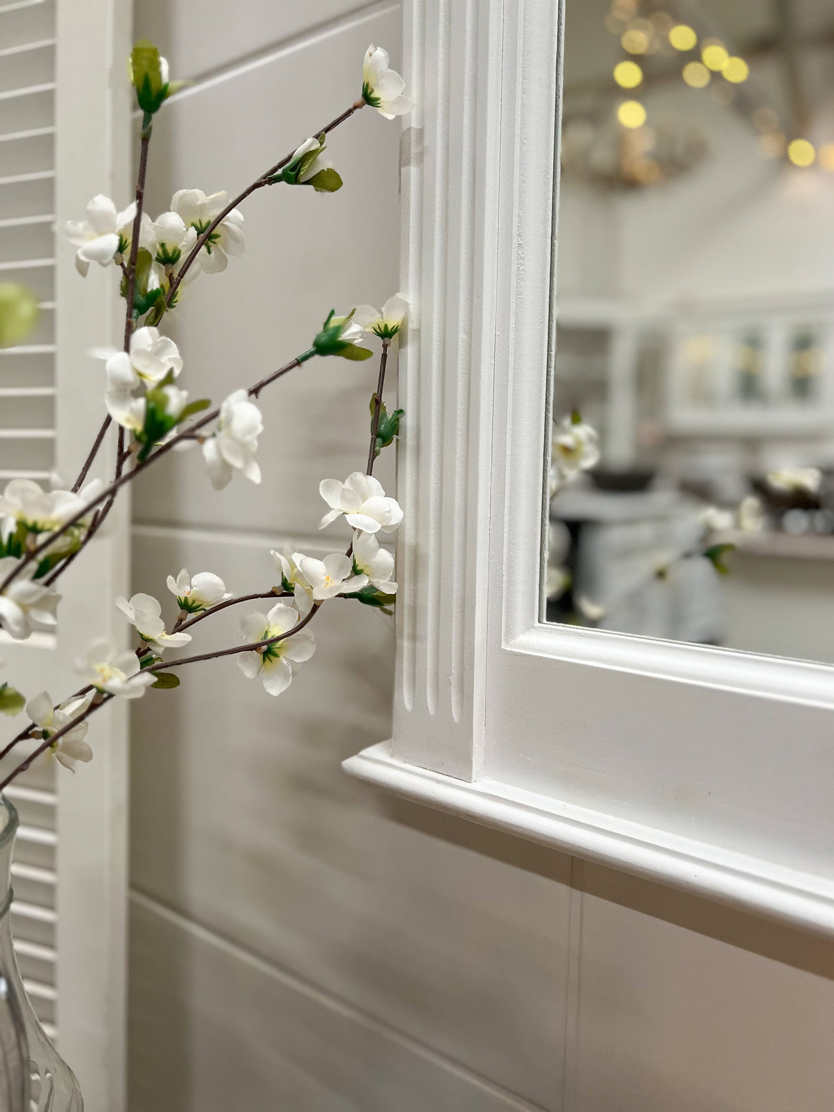 "Jul" large country-style mirror, white