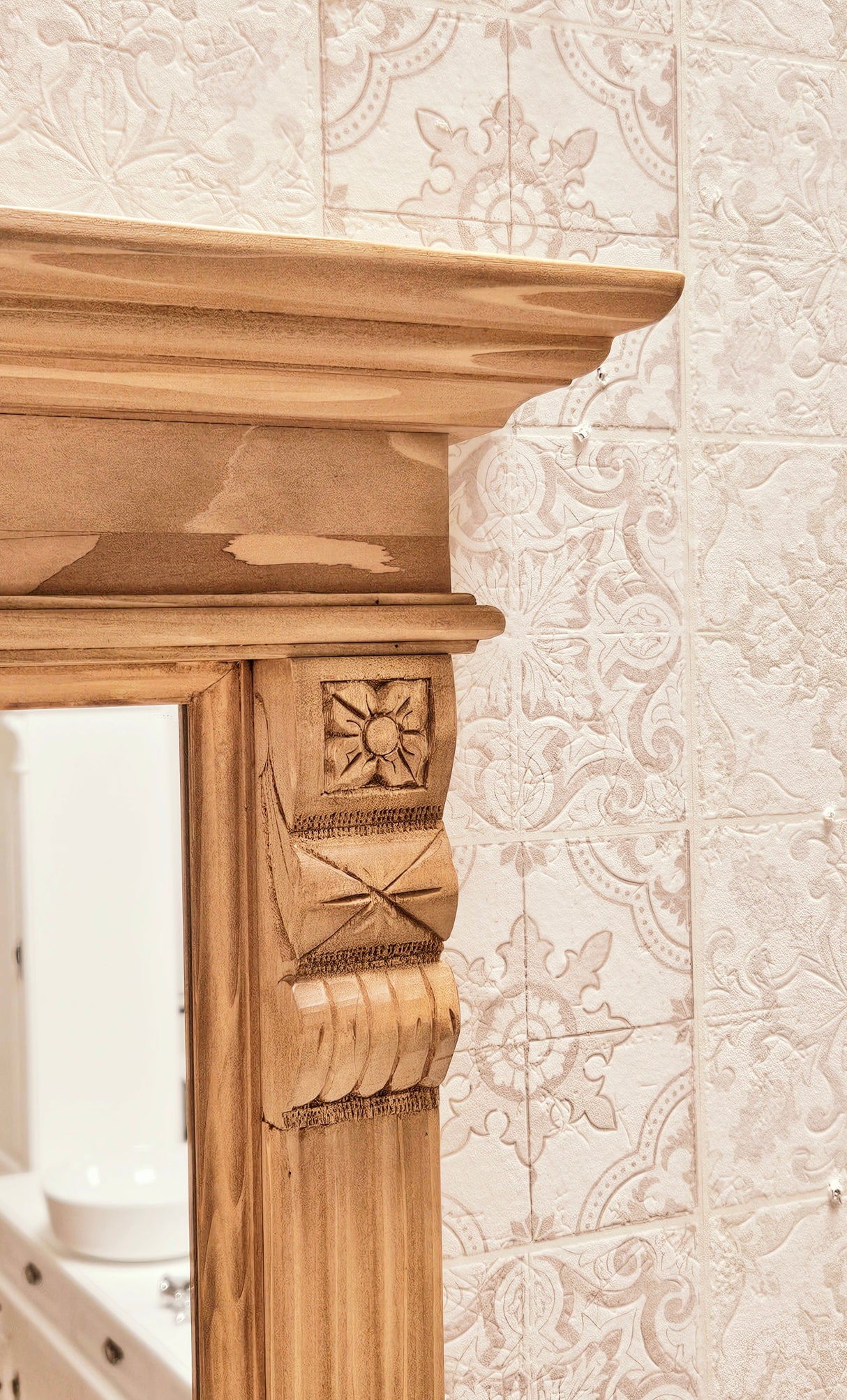 Capay L - solid country house mirror in the Wilhelminian style, waxed
