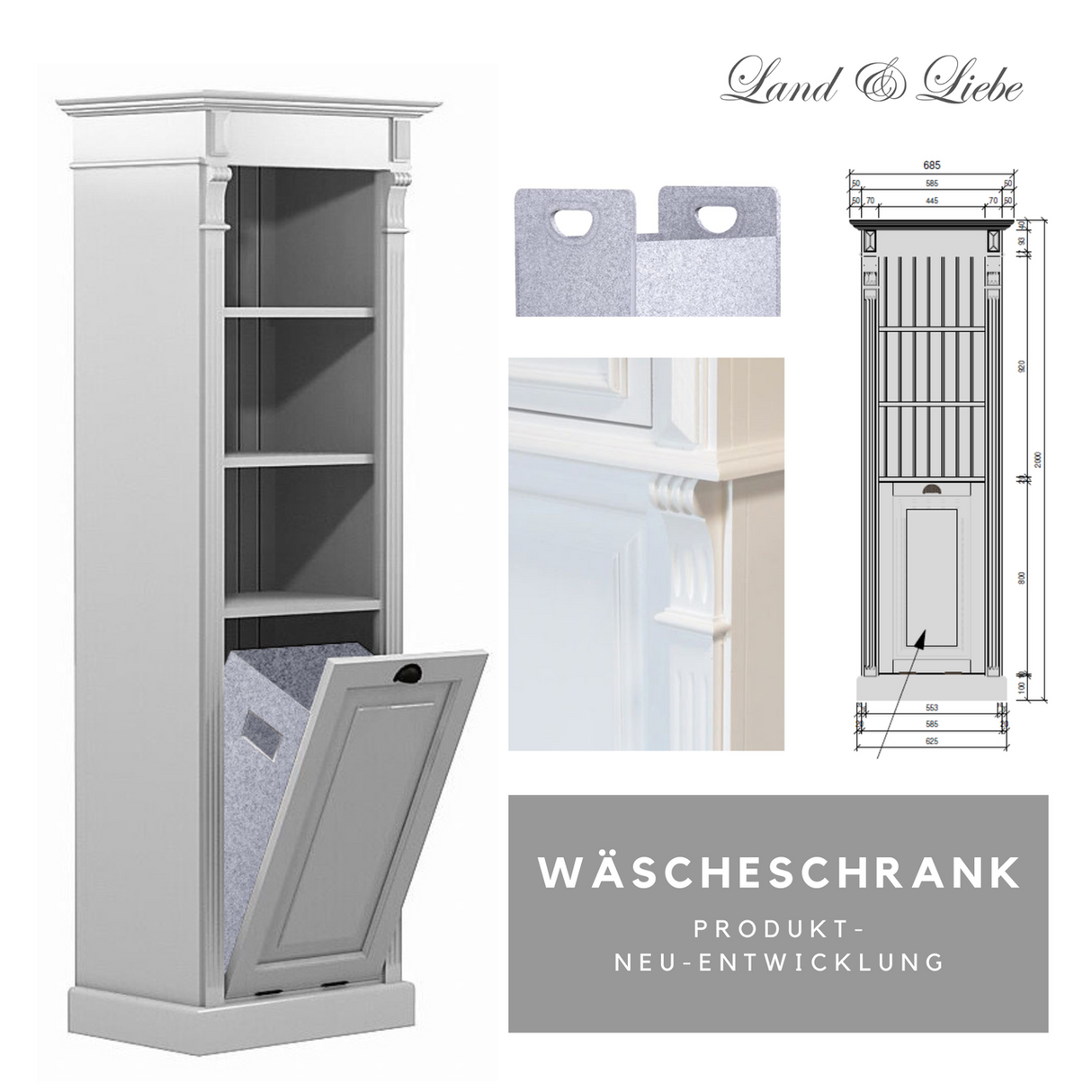 Laundry - linen cupboard in Wilhelminian style