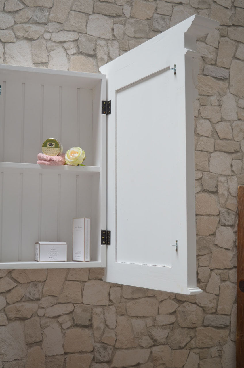 Leva - wall cabinet in youth style, solid, pure white