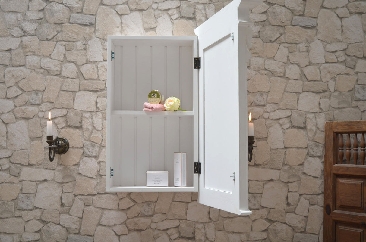 Leva - wall cabinet in youth style, solid, pure white