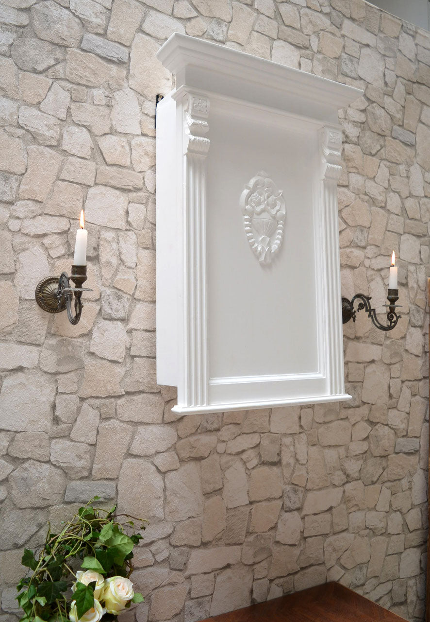 Leva - wall cabinet in youth style, solid, pure white