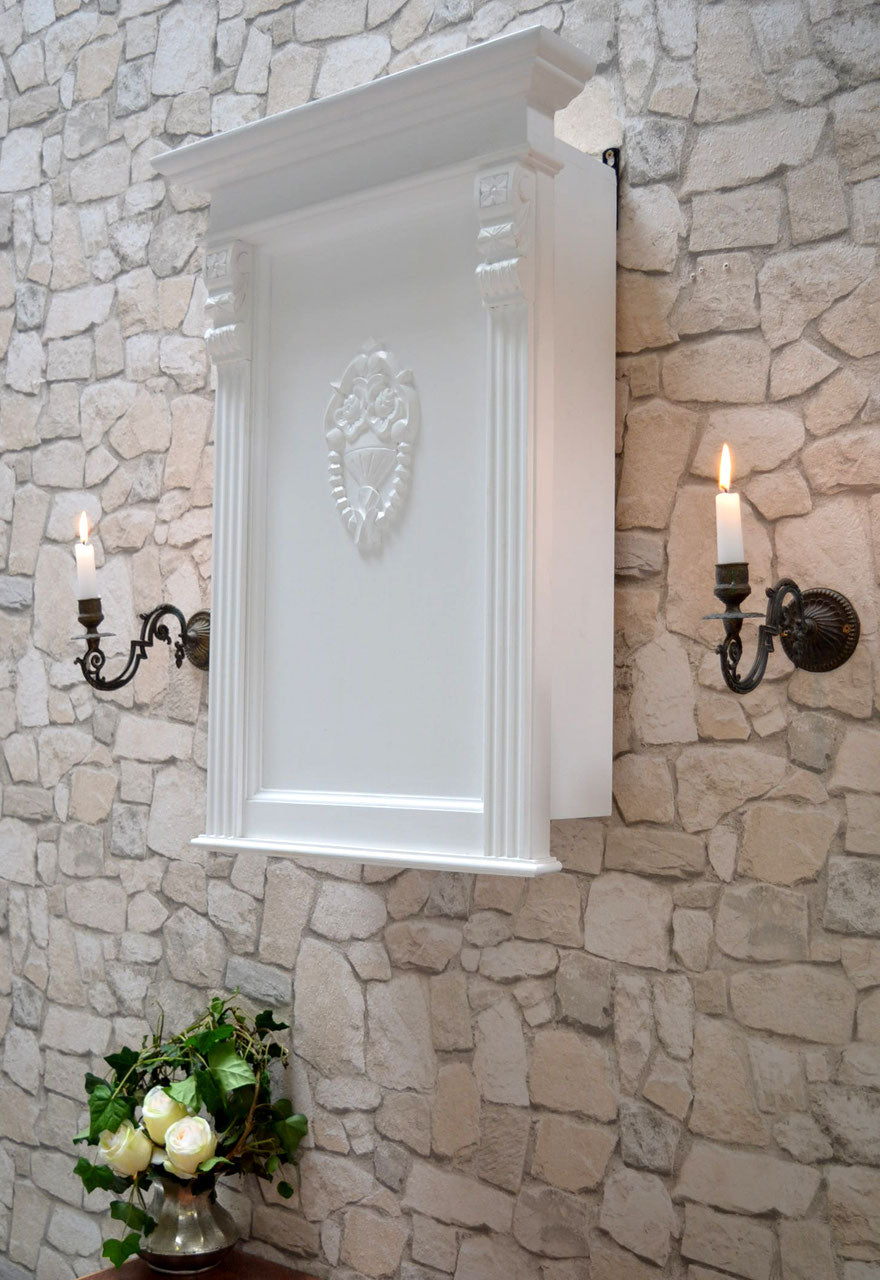 Leva - wall cabinet in youth style, solid, pure white