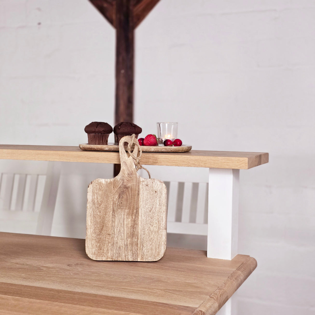 "Loni" kitchen island for country house style, 145 cm wide