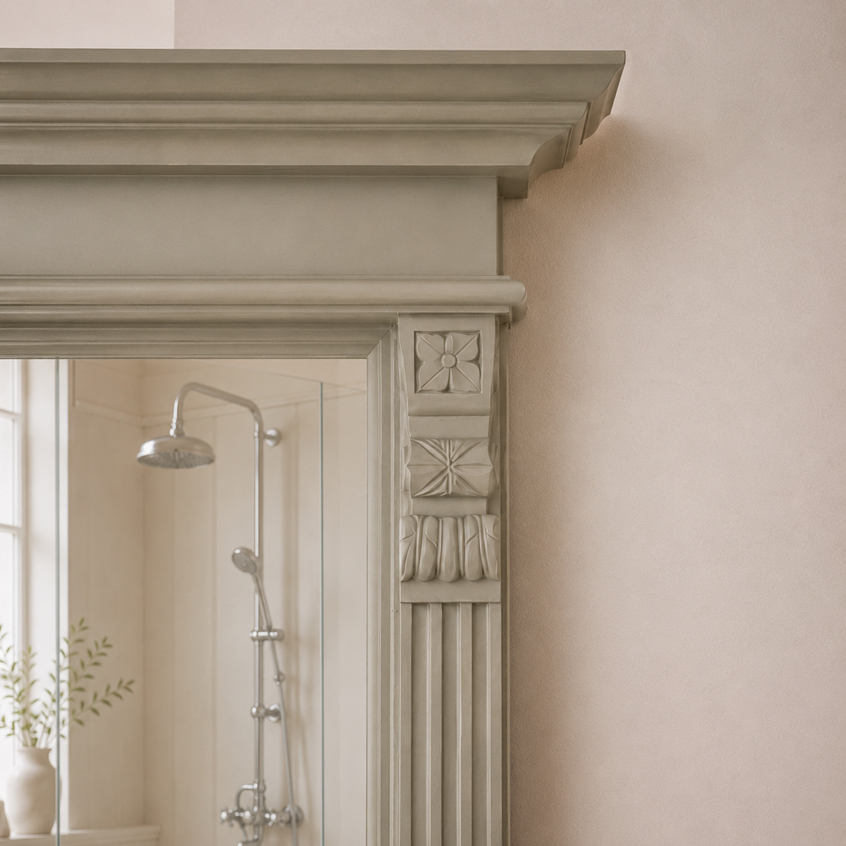 Lund - massive country house mirror in the Wilhelminian style, mint-green