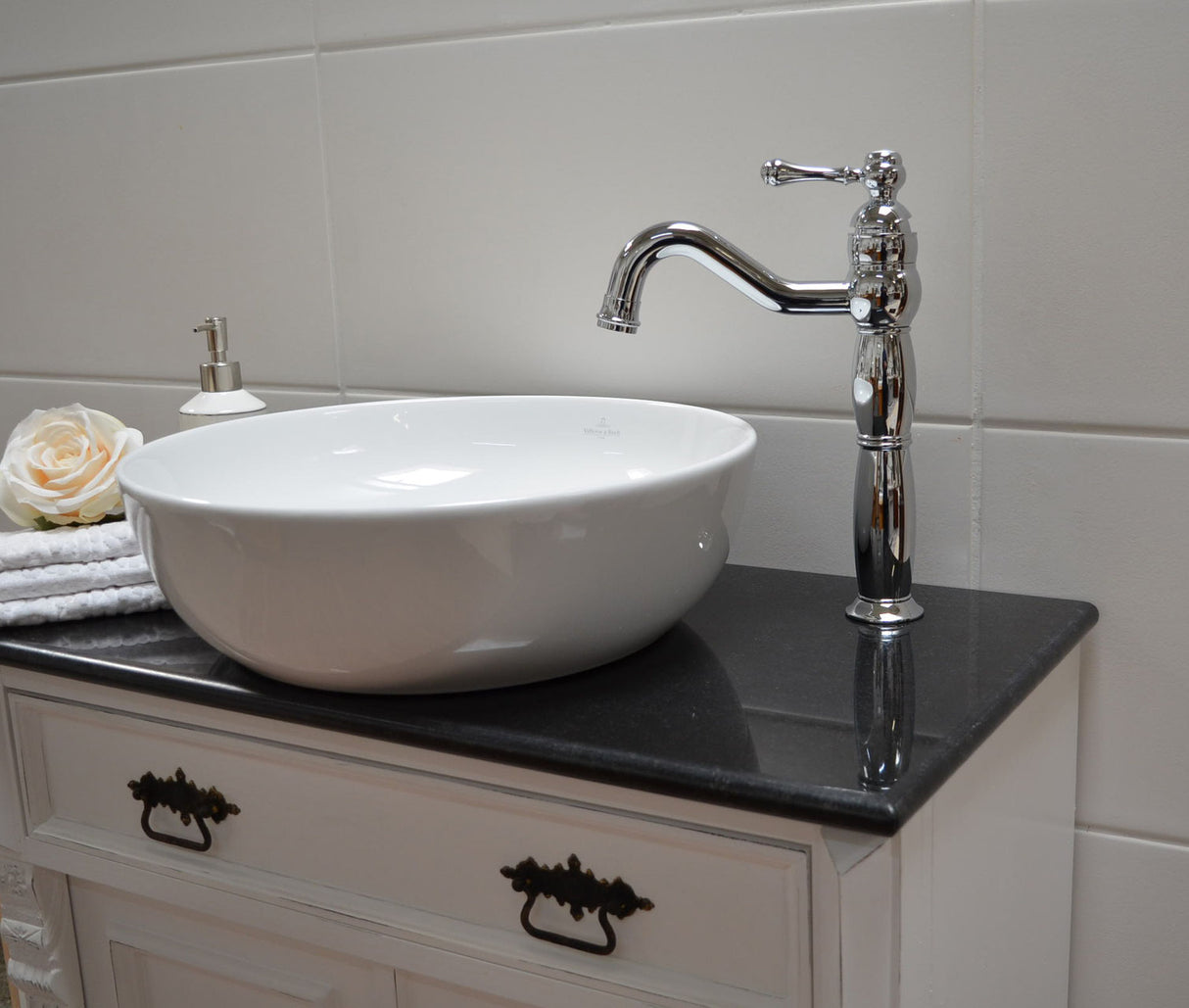 Meral chrom - Einhebelmischer-Armatur im Landhausstil