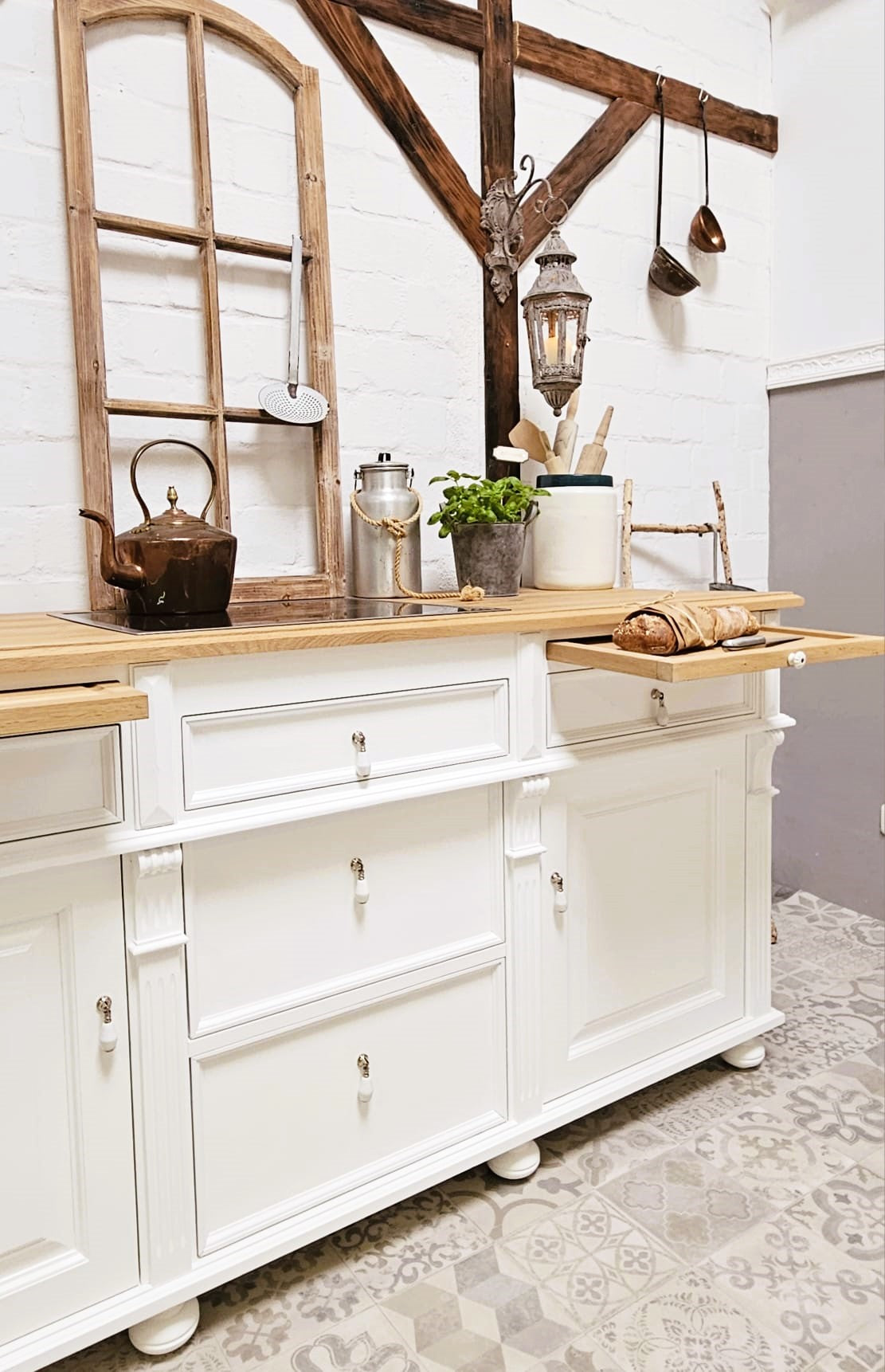 « Moa » - Module de cuisine de style campagnard 186 cm