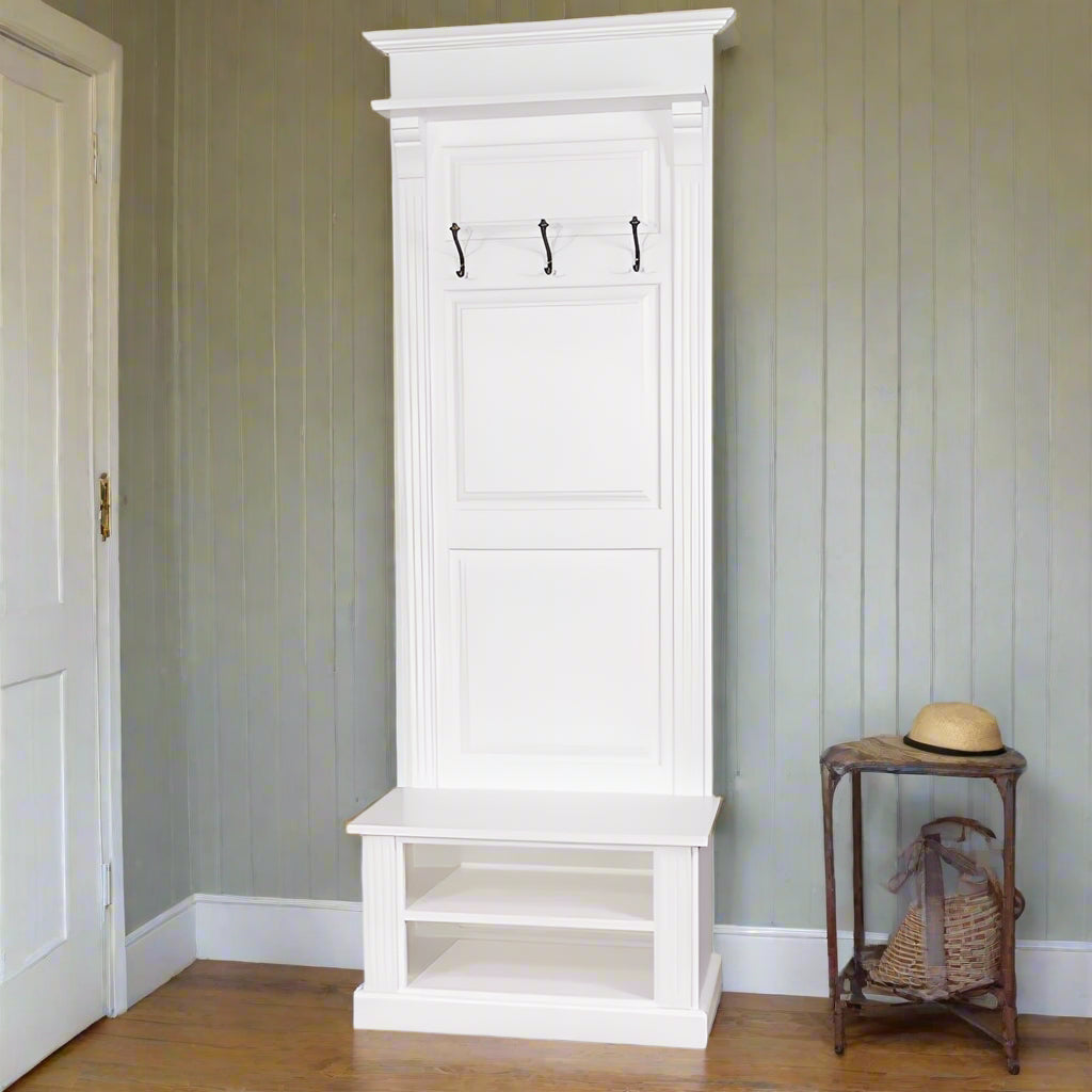 "Swift" - Landhaus Garderobe Massivholz weiß