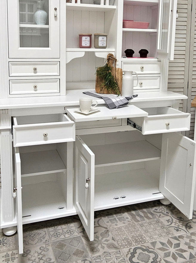"Eline" - Küchen-Buffet im Vintage-Look, Landhaus-Buffet, Landhaus Vitrine 138 cm