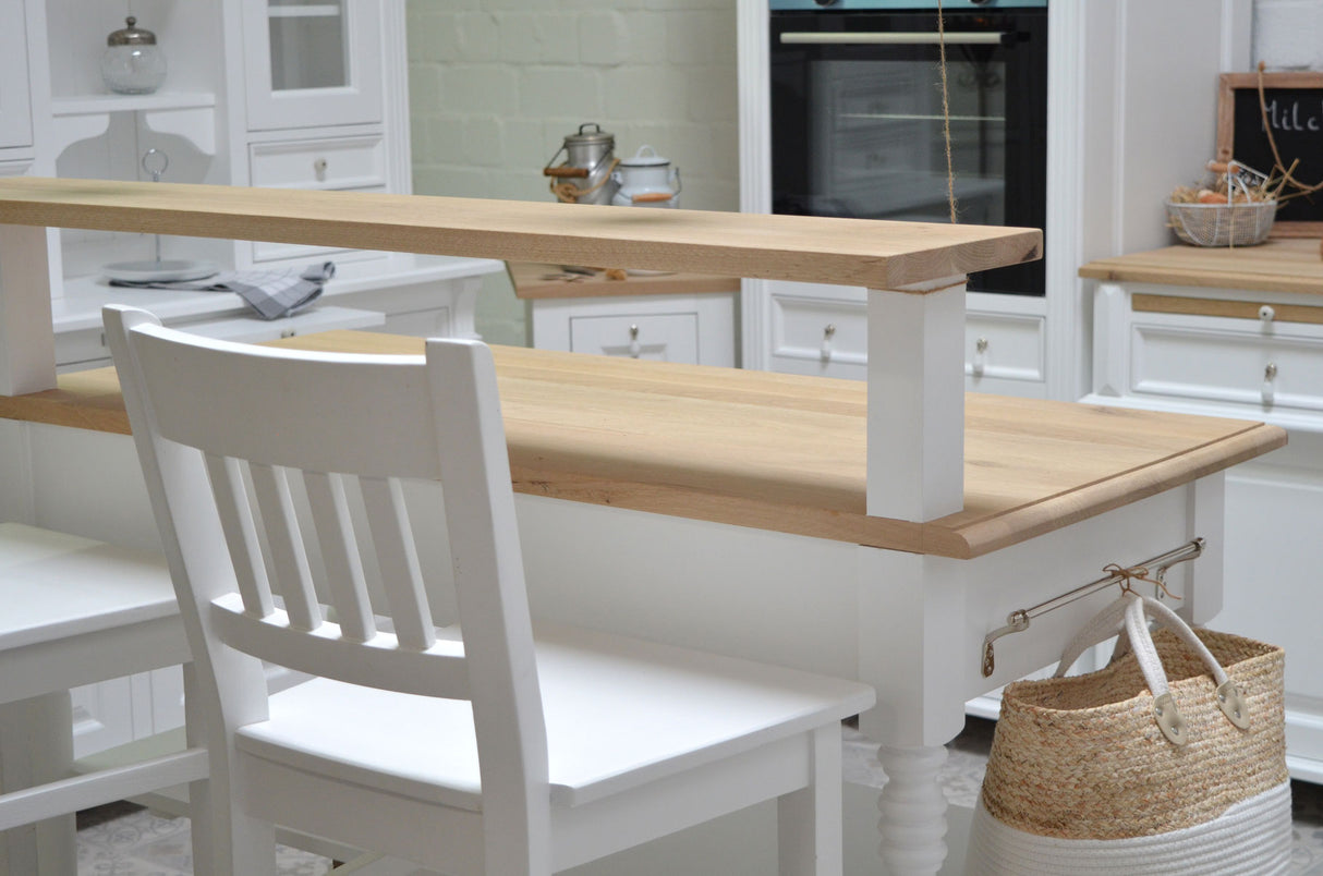 "Loni" kitchen island for country house style, 145 cm wide
