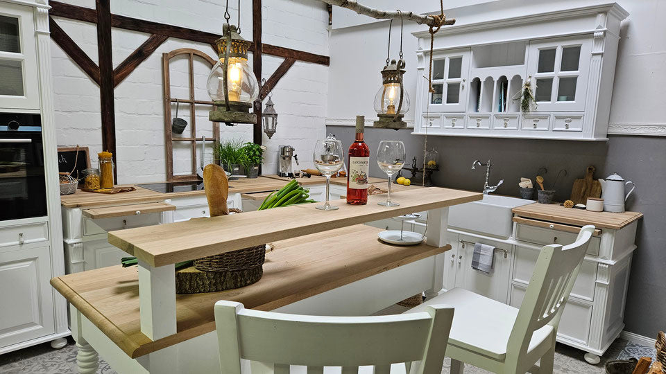 "Ronja" - Country-style kitchen wall cabinet, 150 cm