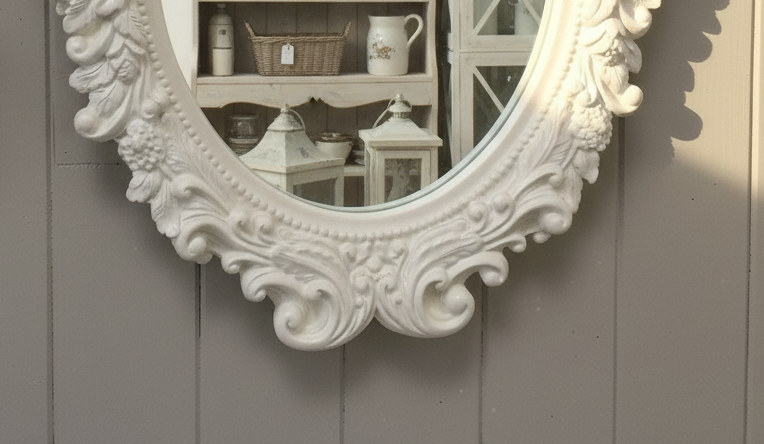 Marlis - Eleganter Vintage-Spiegel in weiß