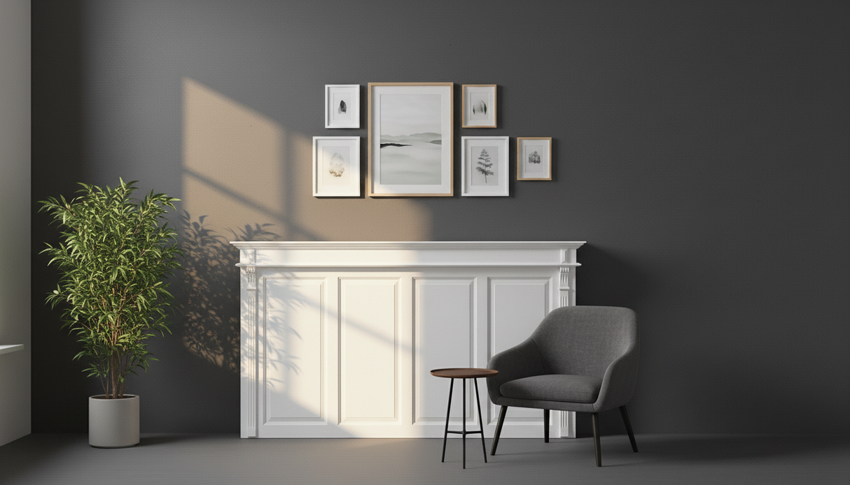 "Iral" - wall paneling, wooden panels with cassettes made of solid wood in white