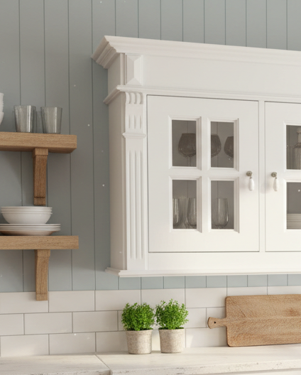 "Skalle" - Meuble mural de cuisine style campagnard, 120 cm