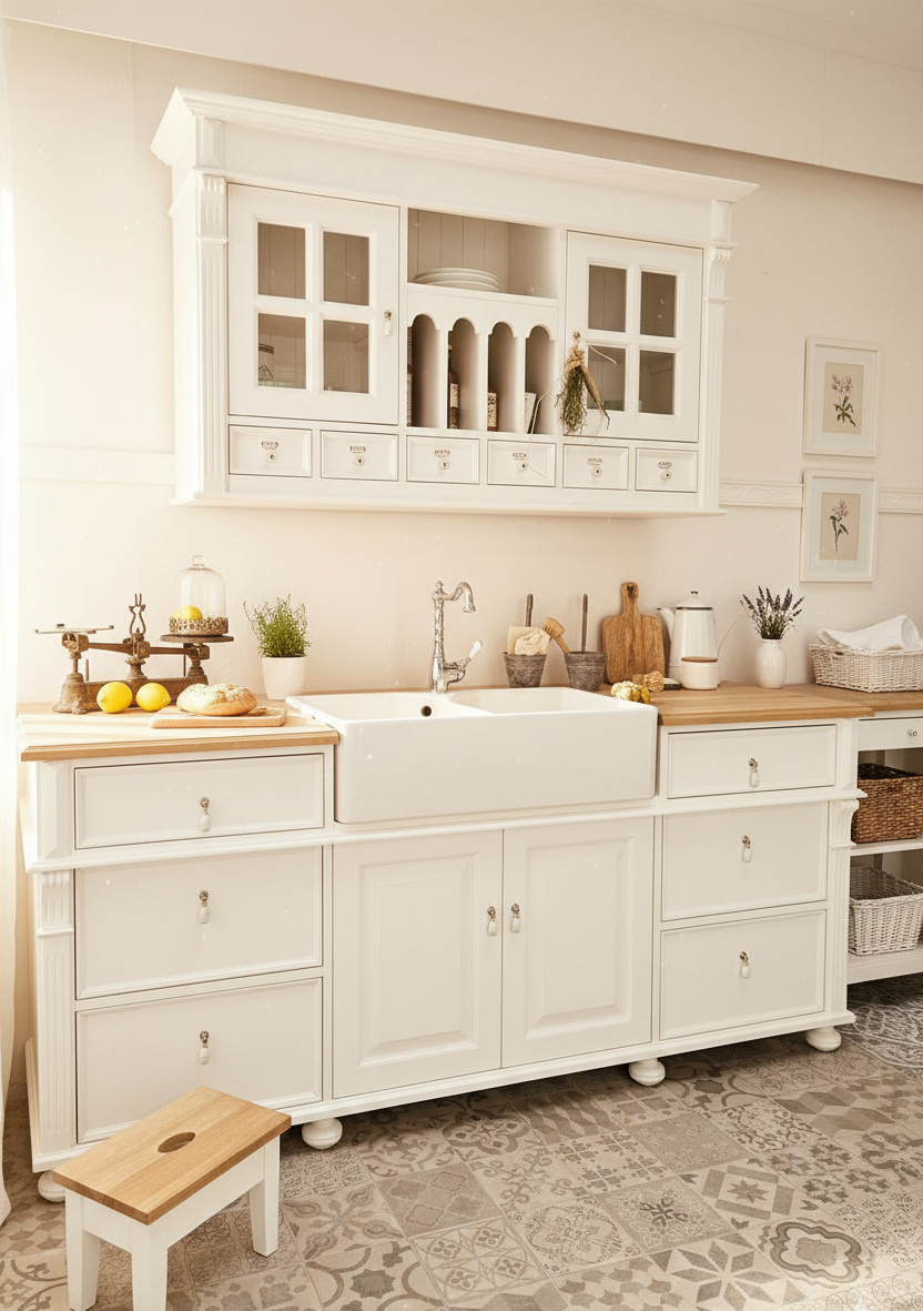 "Melina" - Spülenschrank im Landhausstil 207 cm