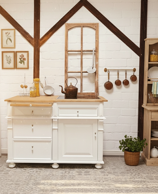 « Mora » - Petit module de cuisson de style campagnard 126,5 cm