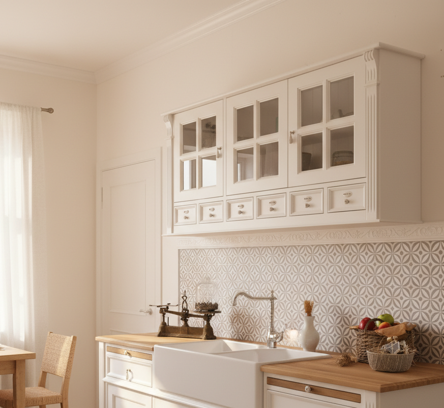 "Jutis" - Küchenhängeschrank im Landhaus-Look 150 cm