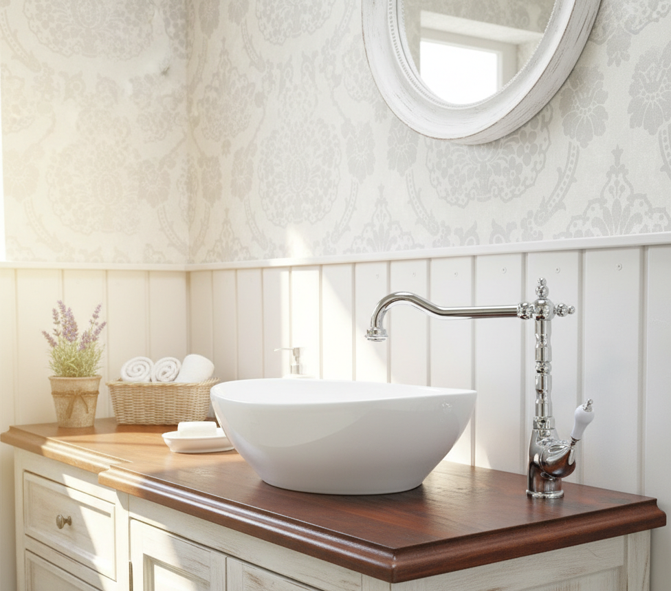 Mosel chrom groß - Einhebelmischer - Armatur im Landhausstil