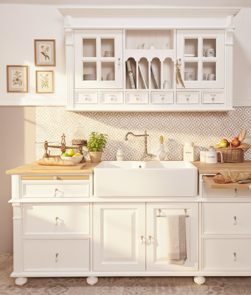 "Melina" - Spülenschrank im Landhausstil 207 cm