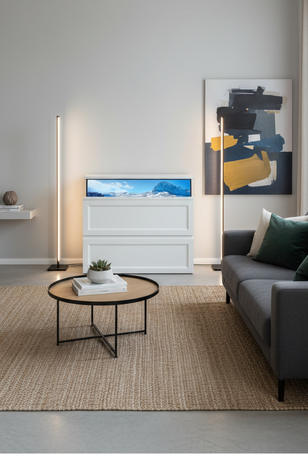 "Cemontaya": Hide your TV in the sideboard with a TV lift for 46-inch or 55-inch TVs