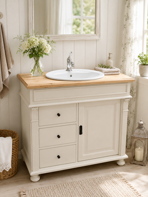 "Abbée" Creme Landhaus-Waschtisch 103 cm