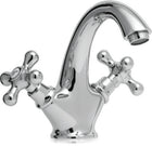 Amora chrome - Cross-handle mixer tap in country house style incl. waste valve