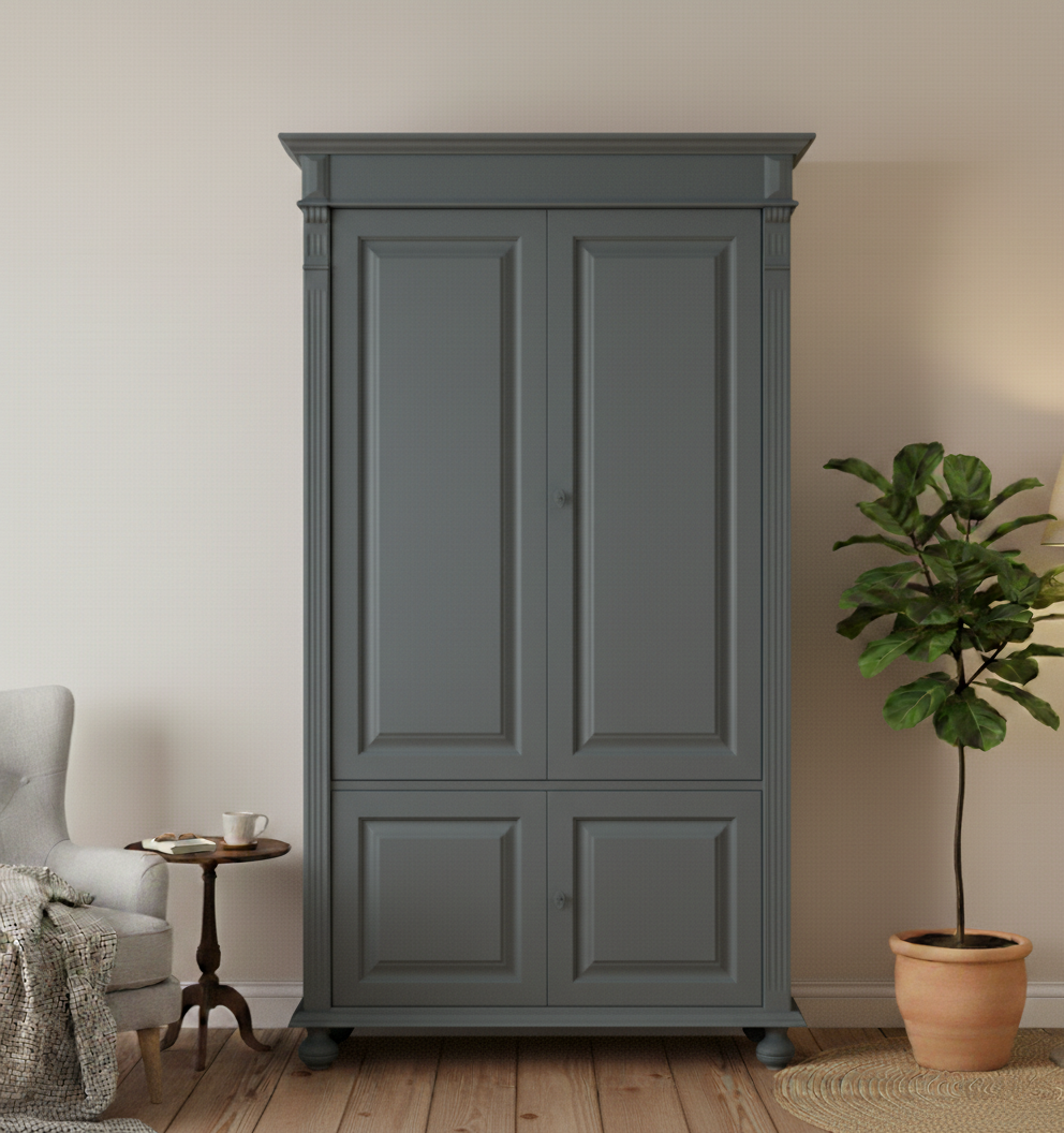 "Arles" - Weiße Esszimmer-Vitrine im Landhausstil mit Stauraum