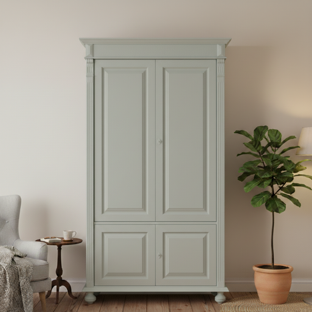 "Arles" - Weiße Esszimmer-Vitrine im Landhausstil mit Stauraum