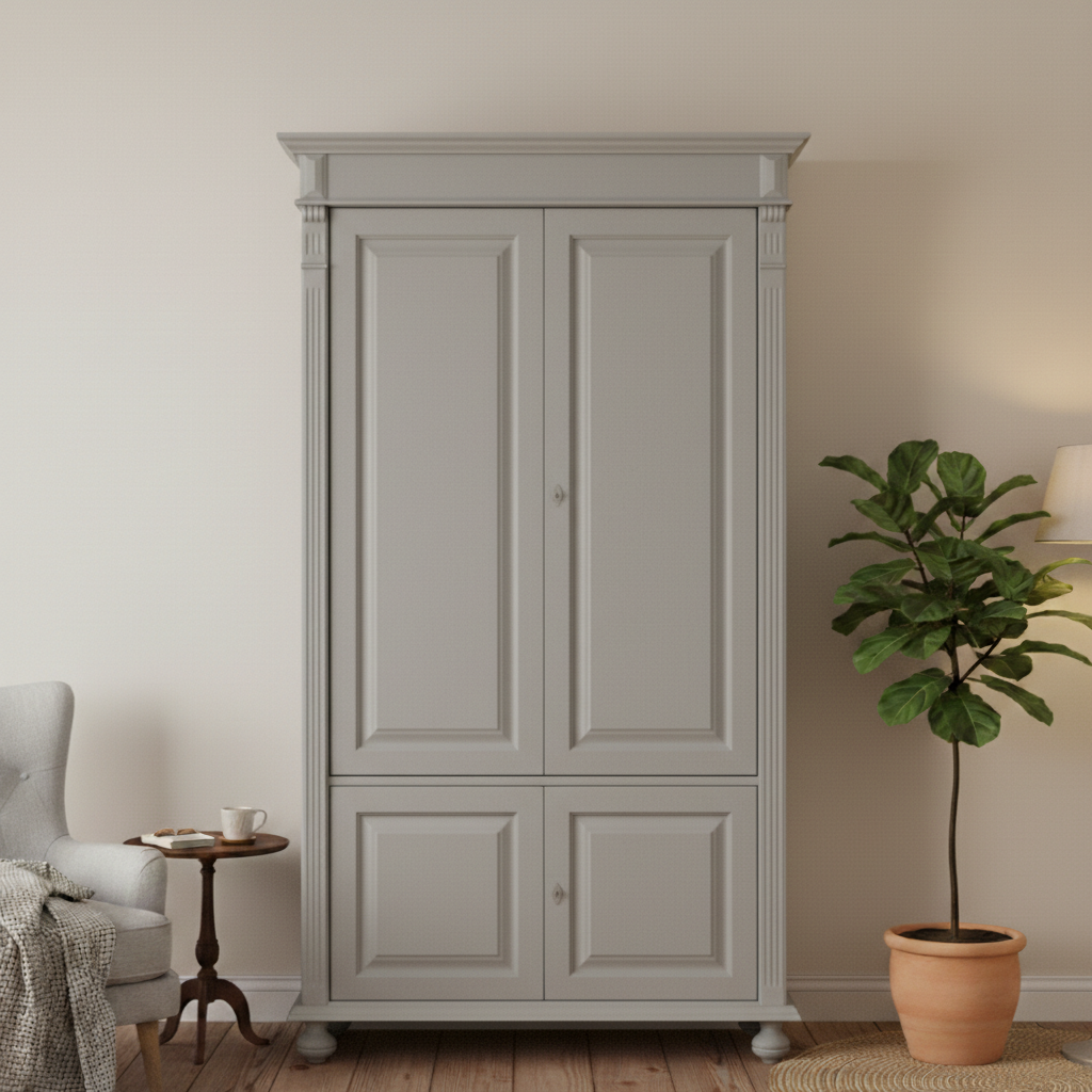 "Arles" - Weiße Esszimmer-Vitrine im Landhausstil mit Stauraum