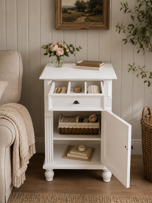 "Bellevue" small, white country-style washbasin 45 cm