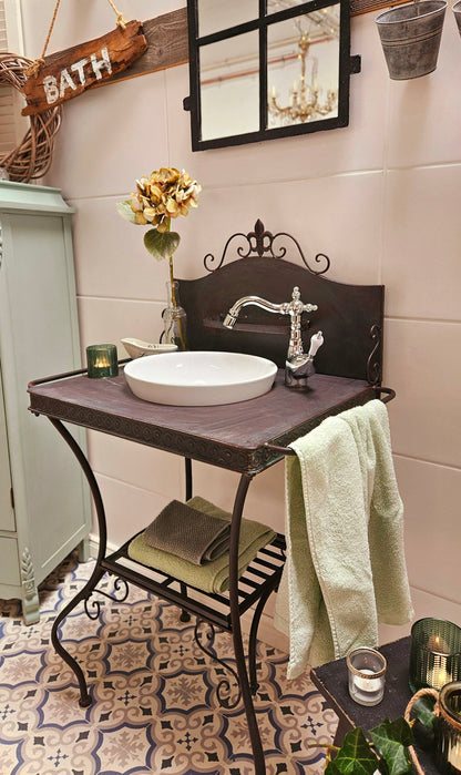 "Bonjour" - small metal washbasin with a French look