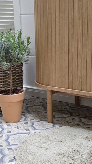"Boroy" - Waschtisch im modernen Landhausstil mit Flusssteinbecken | PURE-Serie von L&L