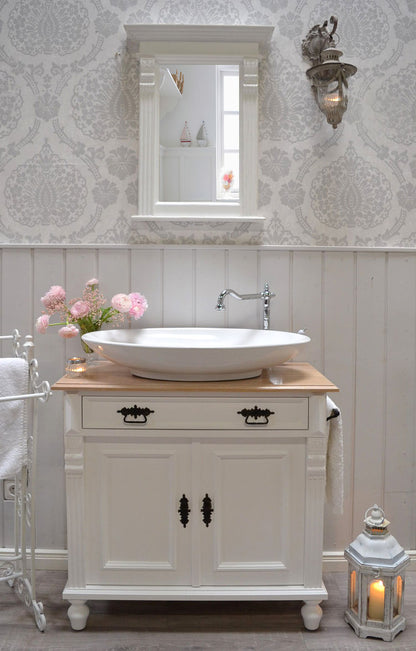 "Camille" lavabo blanc de campagne avec vasque à poser