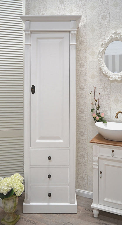 Clane - Elegant, white tall cabinet in Wilhelminian style
