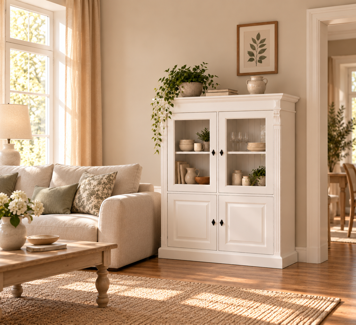 "Clay" - Eleganter Vertiko, Halbschrank im Landhausstil im Gründerzeitstil
