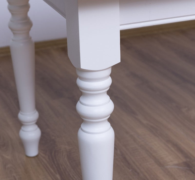 "Diable" - Country-style dining table with oak top, drawers and turned legs