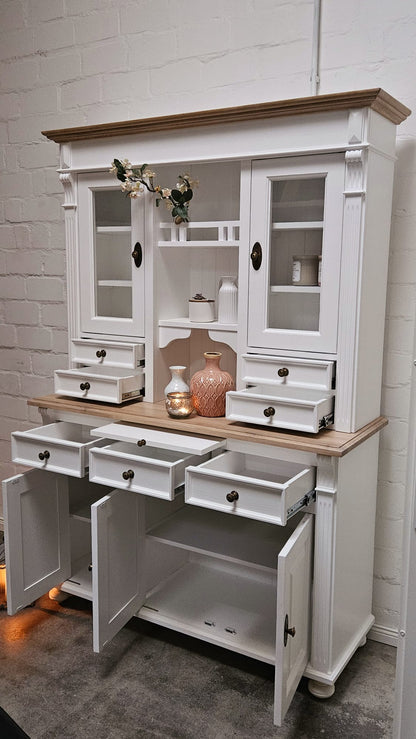 "Elana" - Country house buffet, country house display cabinet with oak top