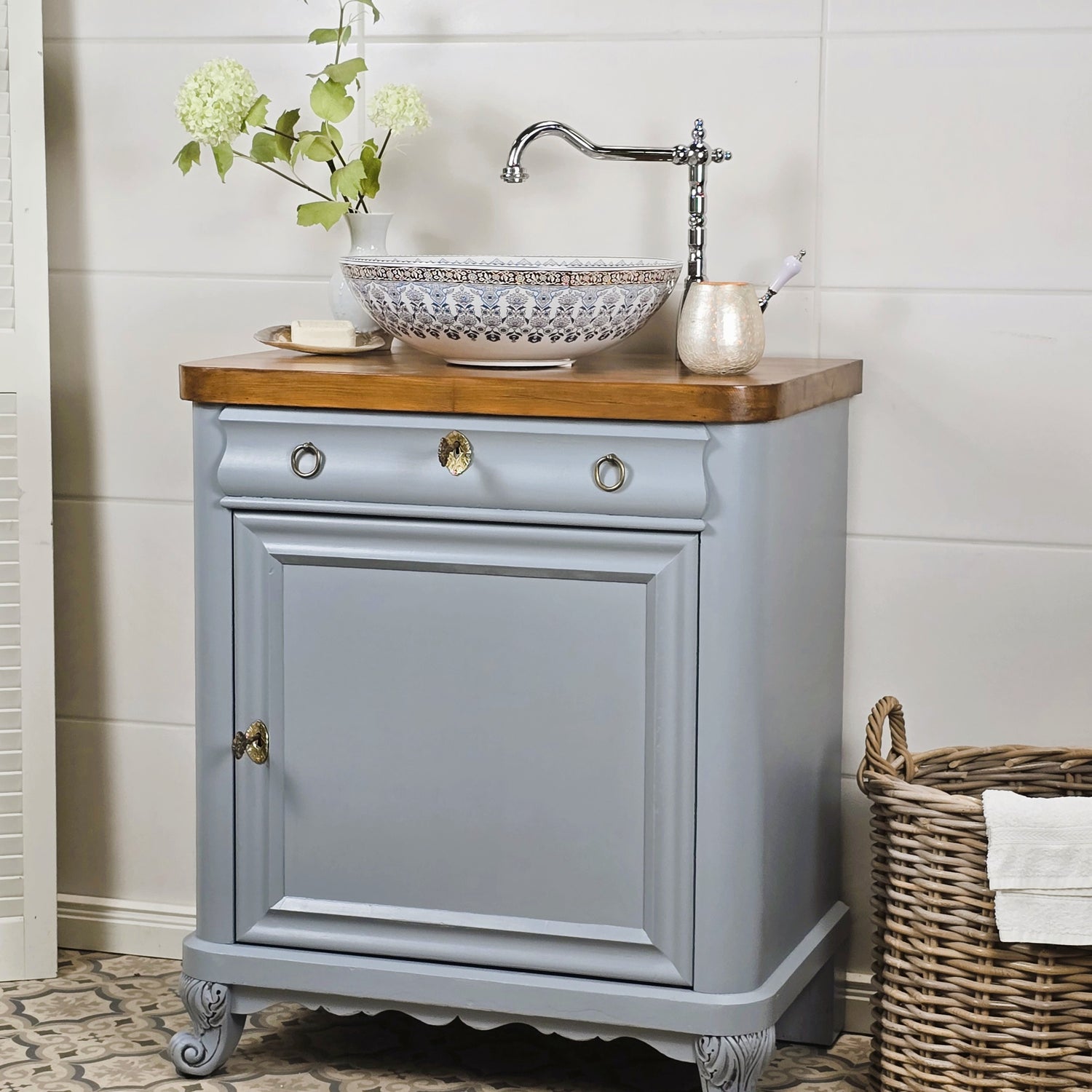 "Elsje" - Antiker Landhaus Waschtisch 71,5 cm